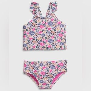 Baby Gap Kids 2-pc Floral Bikini 3T Toddler Swimsuit Flutter Straps NWT!!